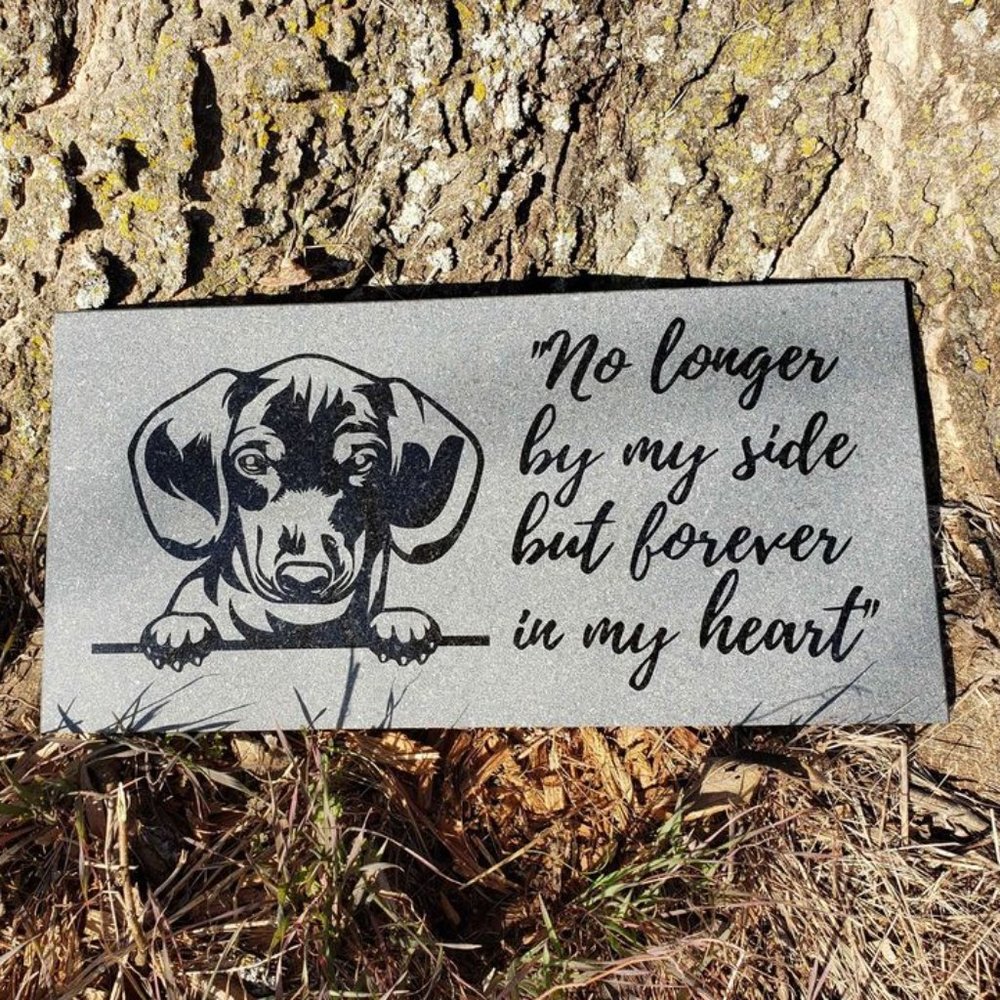 Dachshund memorial, granite memorials, grave marker, RIP, in loving memory